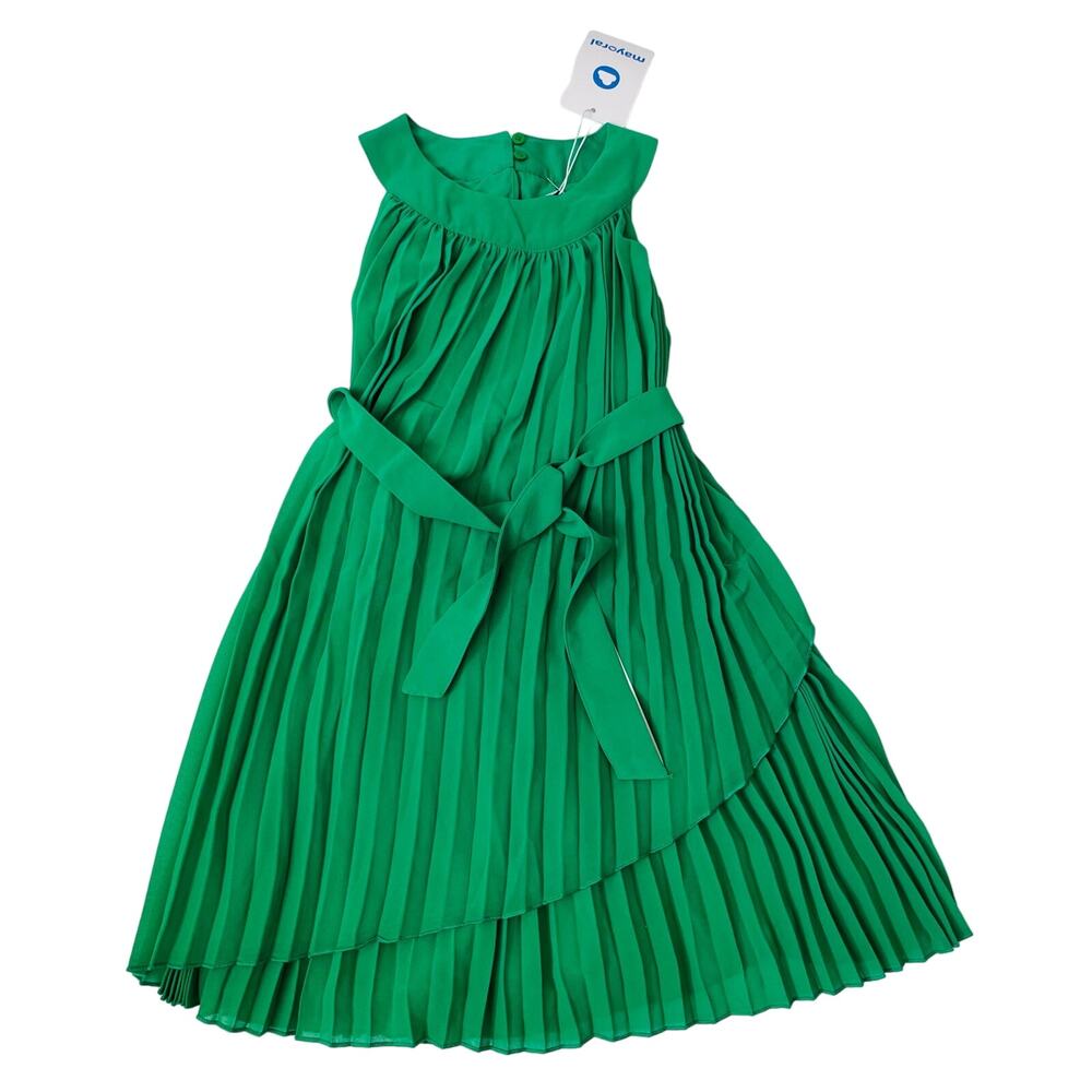 NWT Mayoral Size 8 Emerald Pleated Dress